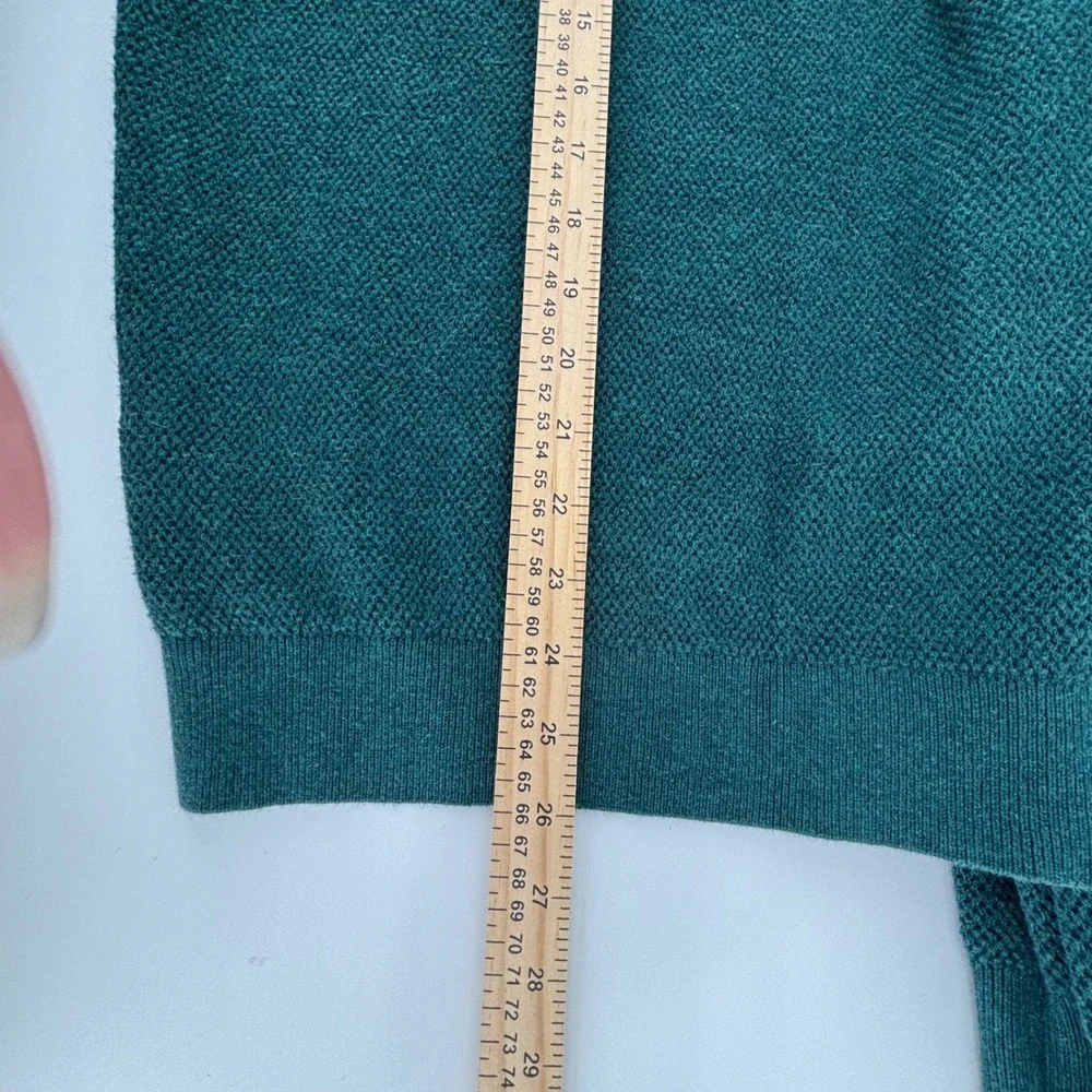 Tommy Bahama Mens Teal Green Cotton Silk Cashmere Quarter Zip Sweater Small